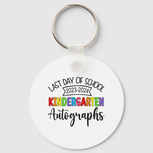 Laatste dag van de school handtekening kleuterscho sleutelhanger (Voorkant)