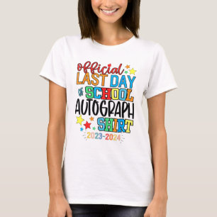 Laatste dag van de school handtekening kleuterscho t-shirt