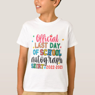 Laatste dag van de school handtekening leraren Kin T-shirt