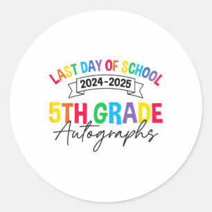 Laatste dag van de school handtekeningen 5e klas A Ronde Sticker