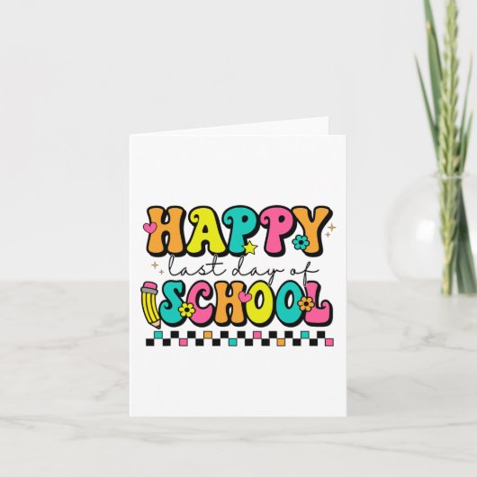 Laatste dag van de school leraar student Afstudere Kaart (Voorkant)