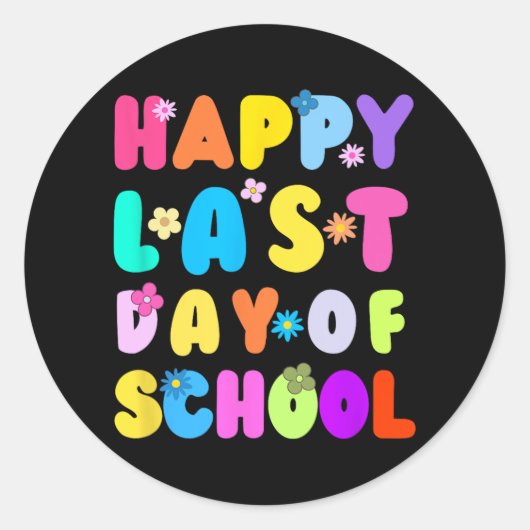 Laatste dag van de school leraar student Afstudere Ronde Sticker (Voorkant)