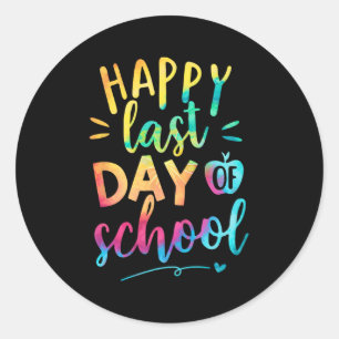 Laatste dag van de school leraar student Afstudere Ronde Sticker