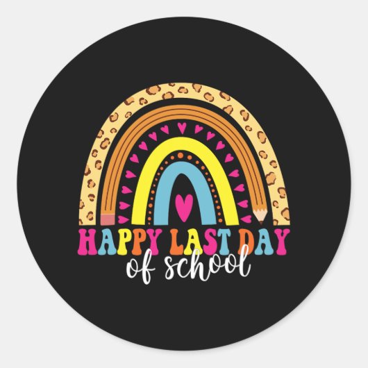 Laatste dag van de school leraar student Afstudere Ronde Sticker (Voorkant)