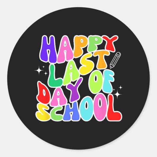 Laatste dag van de school leraar student Afstudere Ronde Sticker (Voorkant)