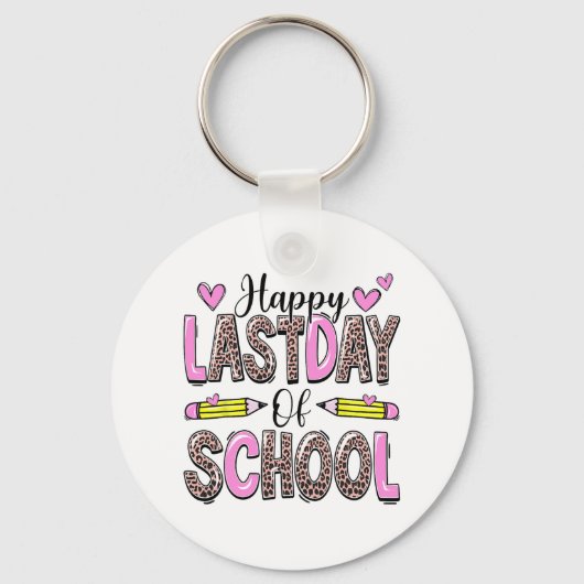 Laatste dag van de school Luipaard leraar Student Sleutelhanger (Voorkant)