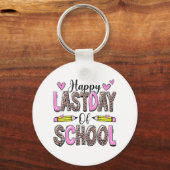 Laatste dag van de school Luipaard leraar Student Sleutelhanger (Voorkant)