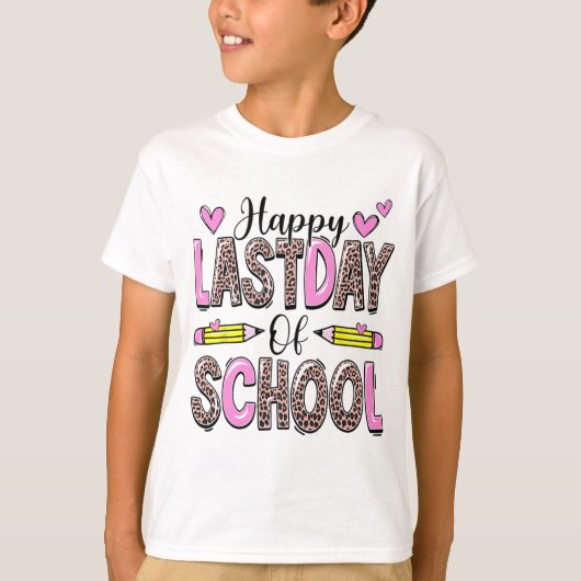Laatste dag van de school Luipaard leraar Student  T-shirt (Voorkant)