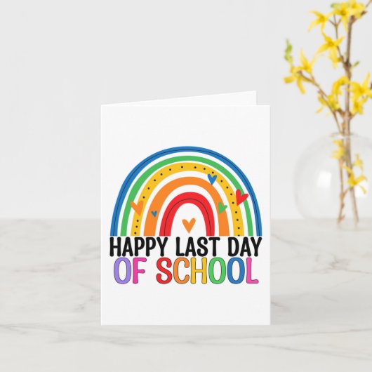 Laatste dag van de school Rainbow Leraar Student E Kaart (Gele Bloem)