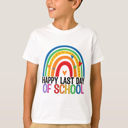Laatste dag van de school Rainbow Leraar Student E T-shirt (Voorkant)