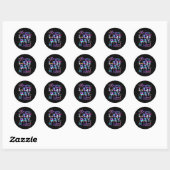 Laatste dag van de schoolbus chauffeur leven zomer ronde sticker (Vel)