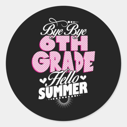 Laatste dag van de schooldag, dag van de zesde kla ronde sticker (Voorkant)