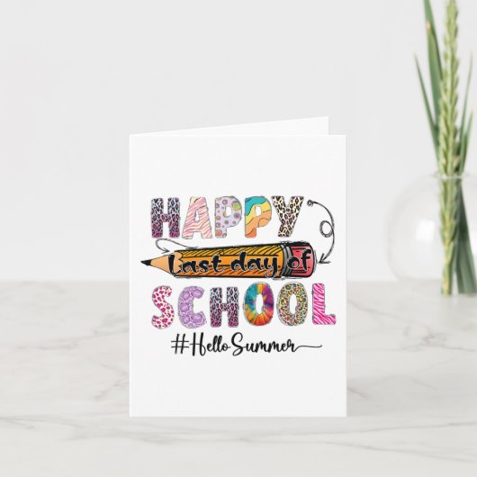 Laatste dag van de schoolleraar Kinder Afstuderen  Kaart (Voorkant)