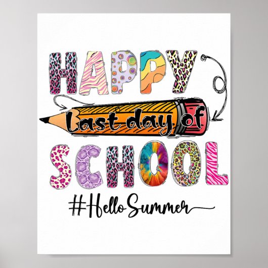 Laatste dag van de schoolleraar Kinder Afstuderen Poster (Voorkant)