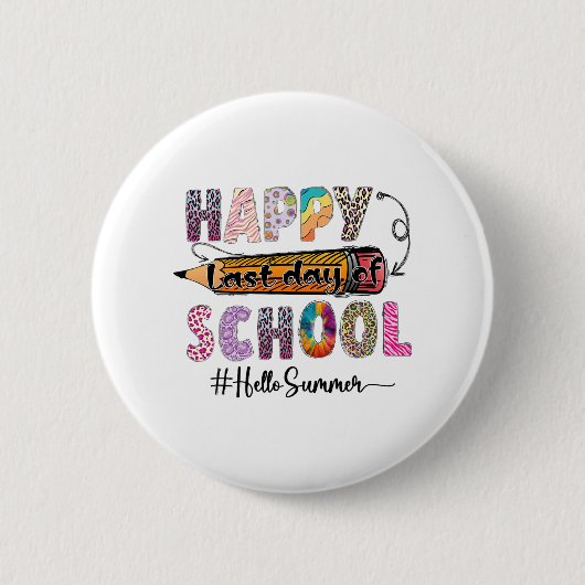 Laatste dag van de schoolleraar Kinder Afstuderen  Ronde Button 5,7 Cm (Voorkant)