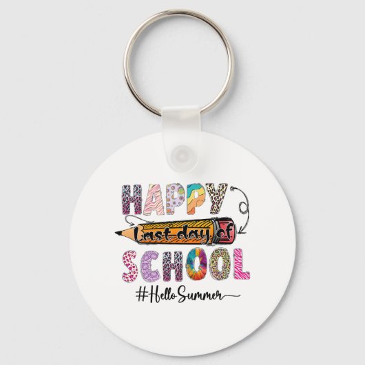 Laatste dag van de schoolleraar Kinder Afstuderen Sleutelhanger (Voorkant)