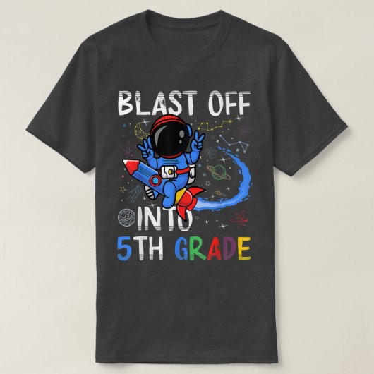 Laatste dag van de schoolruimte in 5e klas t-shirt (Design voorkant)