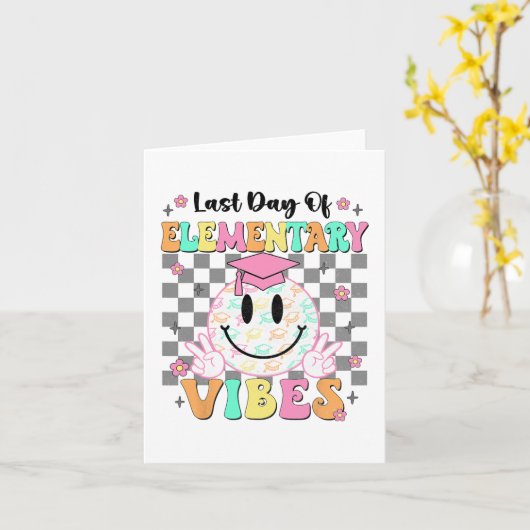 Laatste dag van Elementary Afstuderen Meisjes Haar Kaart (Gele Bloem)
