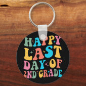 Laatste Dag Van Groep 4 Laatste Schooldag Groovy Sleutelhanger (Voorkant)