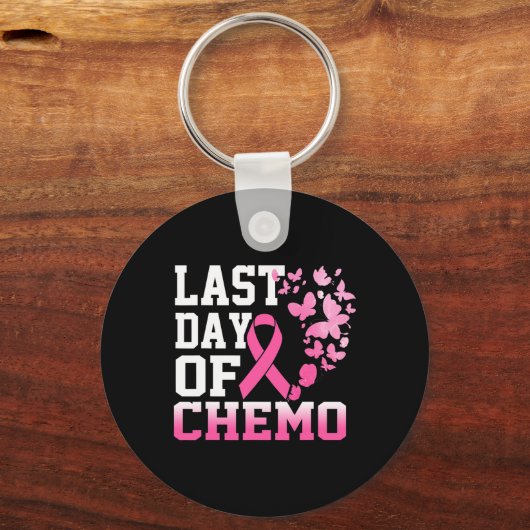 Laatste dag van het chemoroze borstkankerbewustzij sleutelhanger (Voorkant)