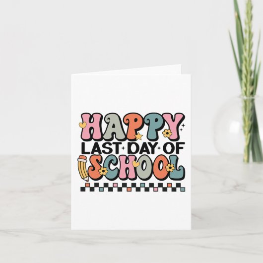 Laatste dag van het Kinder schoollerarenAfstuderen Kaart (Voorkant)