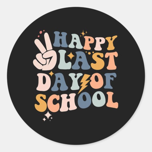 Laatste dag van het Kinder schoollerarenAfstuderen Ronde Sticker (Voorkant)