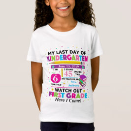 Laatste dag van het kinderschoolmeisje Kinder T-sh T-shirt