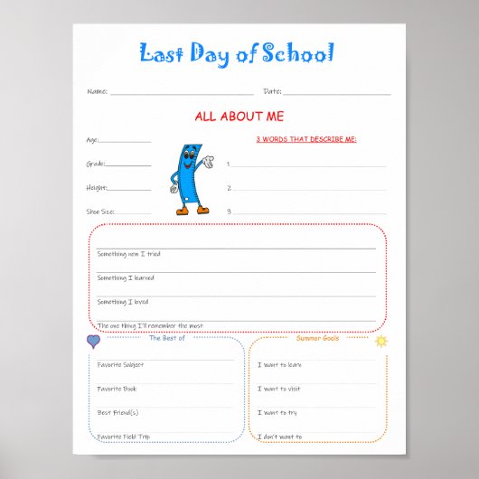 Laatste dag van het schoolinterview Printable Down Poster (Voorkant)