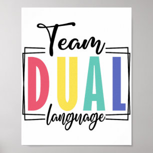 Laatste dag van het schoolteam tweetalige leraar poster