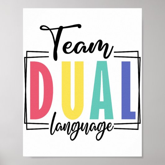 Laatste dag van het schoolteam tweetalige leraar poster (Voorkant)