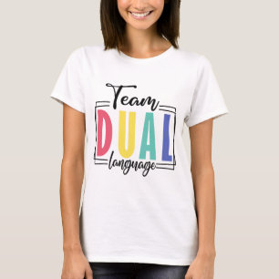 Laatste dag van het schoolteam tweetalige leraar t-shirt