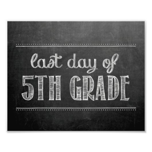 Laatste dag van het teken van het bord met de vijf foto afdruk (Voorkant)