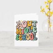 Laatste dag van Middelbare School Shirt Peace Out  Kaart (Gele Bloem)