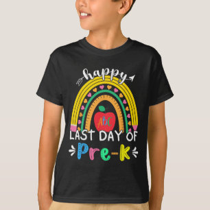 Laatste dag van pre-k kleuterschool regenboog lera t-shirt