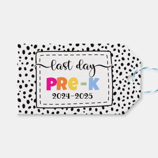 Laatste dag van pre-k Photo Prop Sign Cadeaulabel (Voorkant (Horizontaal))