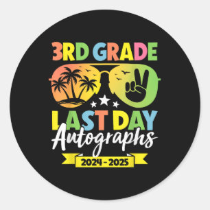 Laatste dag van school 3e klas handtekeningen 3e k ronde sticker