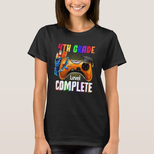 Laatste dag van school 4e klas niveau compleet Gra T-shirt (Voorkant)