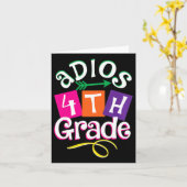 Laatste dag van school Adios 4e klas Afstuderen Ki Kaart (Gele Bloem)