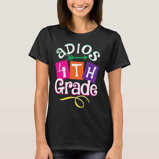 Laatste dag van school Adios 4e klas Afstuderen Ki T-shirt (Voorkant)