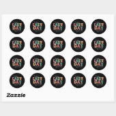 Laatste dag van school Afstuderen Groovy Leraar St Ronde Sticker (Vel)