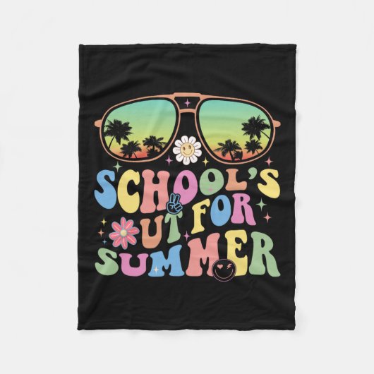 Laatste dag van school Afstuderen Groovy Schools O Fleece Deken (Voorkant)