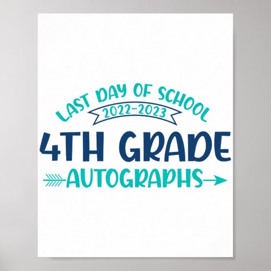 Laatste dag van school handtekening 4e klas Afstud Poster (Voorkant)