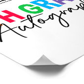 Laatste dag van school handtekening 5e klas Afstud Poster (Hoek)