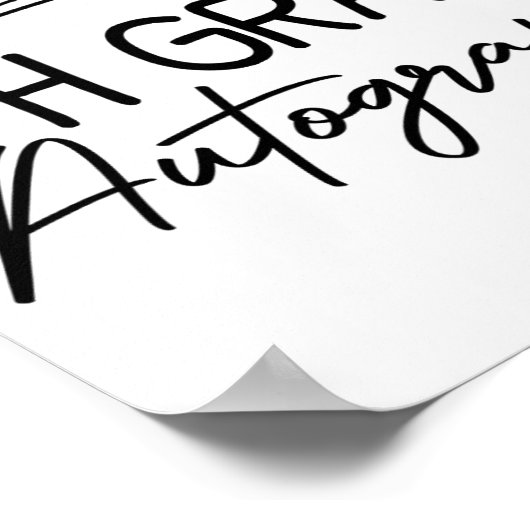 Laatste dag van school handtekening 5e klas Afstud Poster (Hoek)