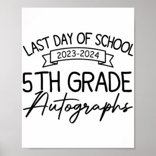 Laatste dag van school handtekening 5e klas Afstud Poster