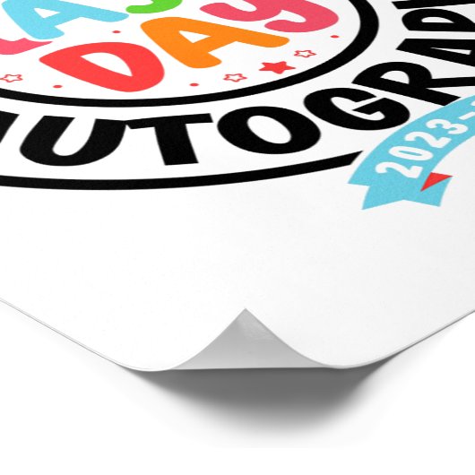 Laatste dag van school handtekening 5e klas Afstud Poster (Hoek)