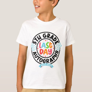 Laatste dag van school handtekening 5e klas Afstud T-shirt