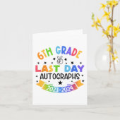 Laatste dag van school handtekening 6e klas Afstud Kaart (Gele Bloem)
