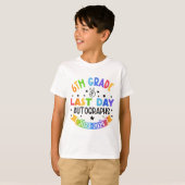 Laatste dag van school handtekening 6e klas Afstud T-shirt (Voorkant volledig)