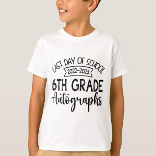 Laatste dag van school handtekening 6e klas Afstud T-shirt